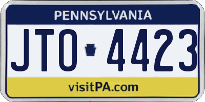 PA license plate JTO4423