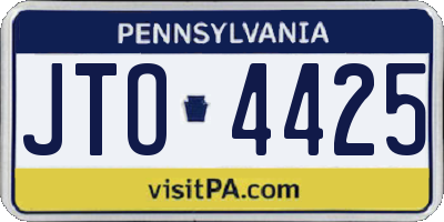 PA license plate JTO4425