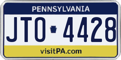 PA license plate JTO4428