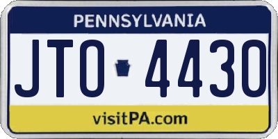 PA license plate JTO4430
