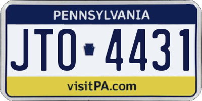 PA license plate JTO4431