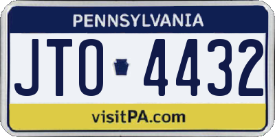 PA license plate JTO4432