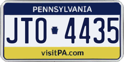 PA license plate JTO4435