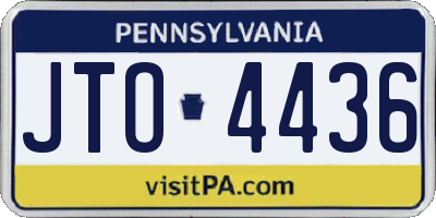 PA license plate JTO4436