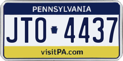 PA license plate JTO4437