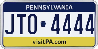 PA license plate JTO4444