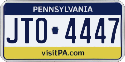 PA license plate JTO4447