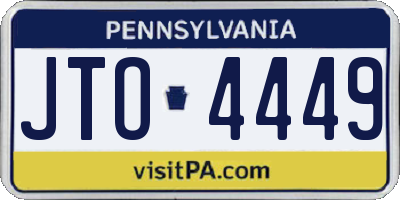 PA license plate JTO4449