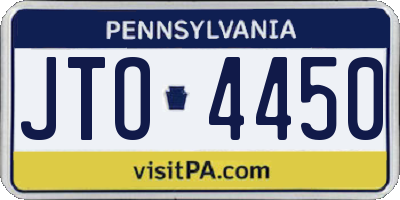 PA license plate JTO4450
