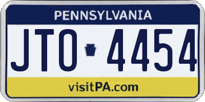 PA license plate JTO4454