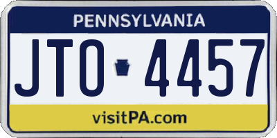 PA license plate JTO4457