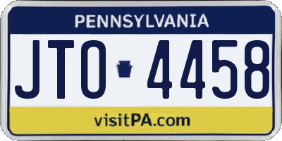 PA license plate JTO4458