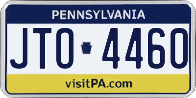 PA license plate JTO4460