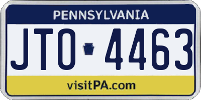 PA license plate JTO4463