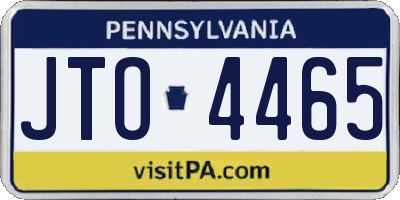PA license plate JTO4465
