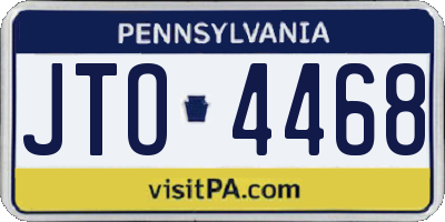 PA license plate JTO4468