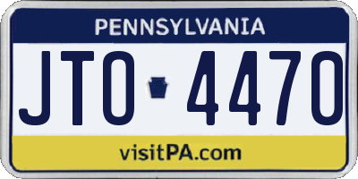 PA license plate JTO4470