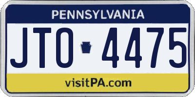 PA license plate JTO4475