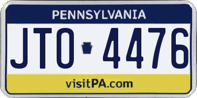 PA license plate JTO4476