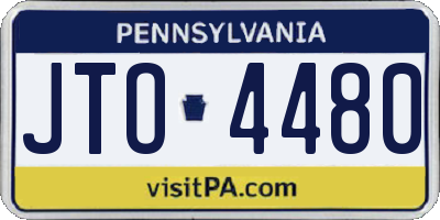 PA license plate JTO4480