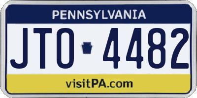 PA license plate JTO4482