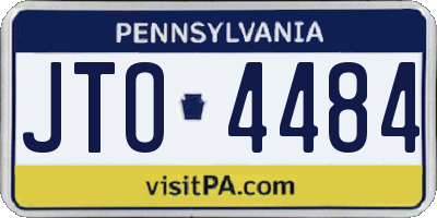 PA license plate JTO4484