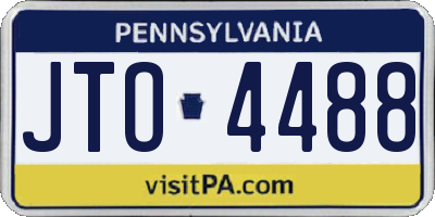 PA license plate JTO4488