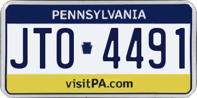 PA license plate JTO4491