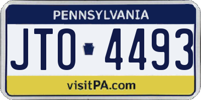 PA license plate JTO4493