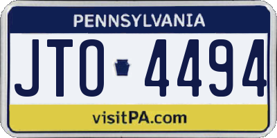 PA license plate JTO4494