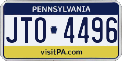 PA license plate JTO4496