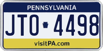 PA license plate JTO4498