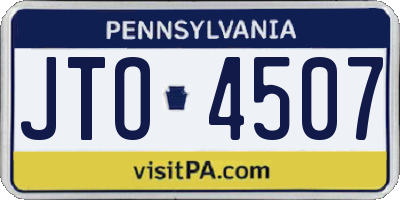 PA license plate JTO4507