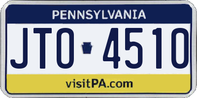 PA license plate JTO4510