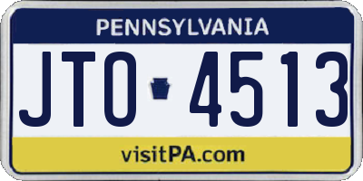 PA license plate JTO4513