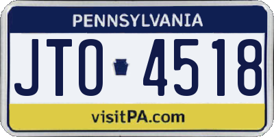 PA license plate JTO4518