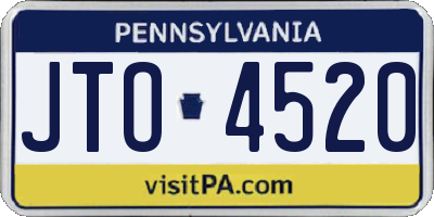 PA license plate JTO4520