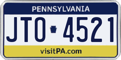 PA license plate JTO4521