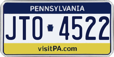PA license plate JTO4522
