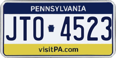 PA license plate JTO4523
