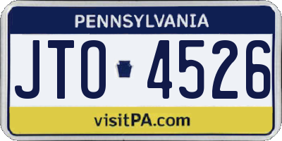 PA license plate JTO4526