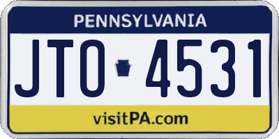PA license plate JTO4531