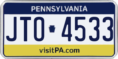 PA license plate JTO4533
