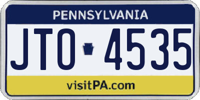 PA license plate JTO4535