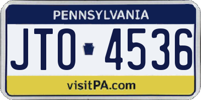 PA license plate JTO4536