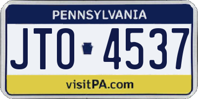 PA license plate JTO4537
