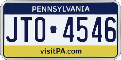 PA license plate JTO4546