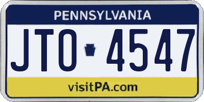 PA license plate JTO4547