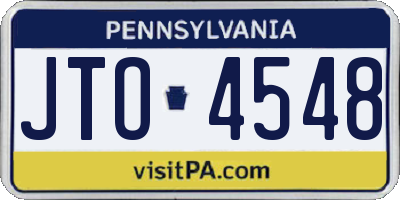 PA license plate JTO4548