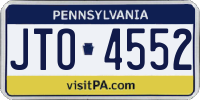 PA license plate JTO4552